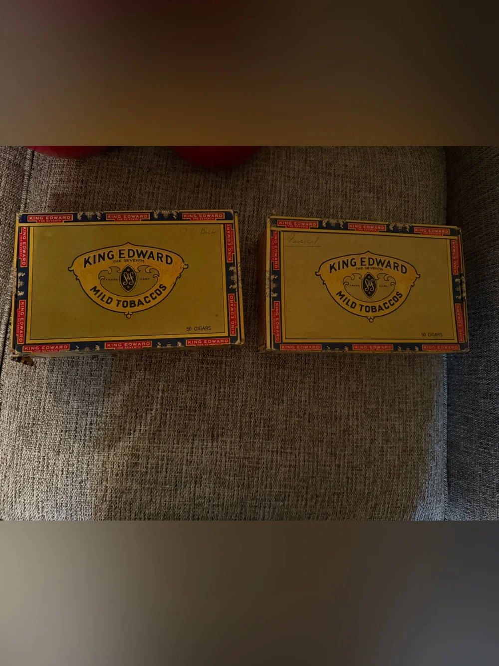 Yellow Tobacco Tin Set - Pair